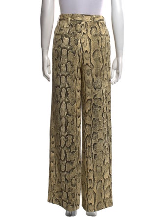 Dries Van Noten Animal Print Wide Leg Pants
