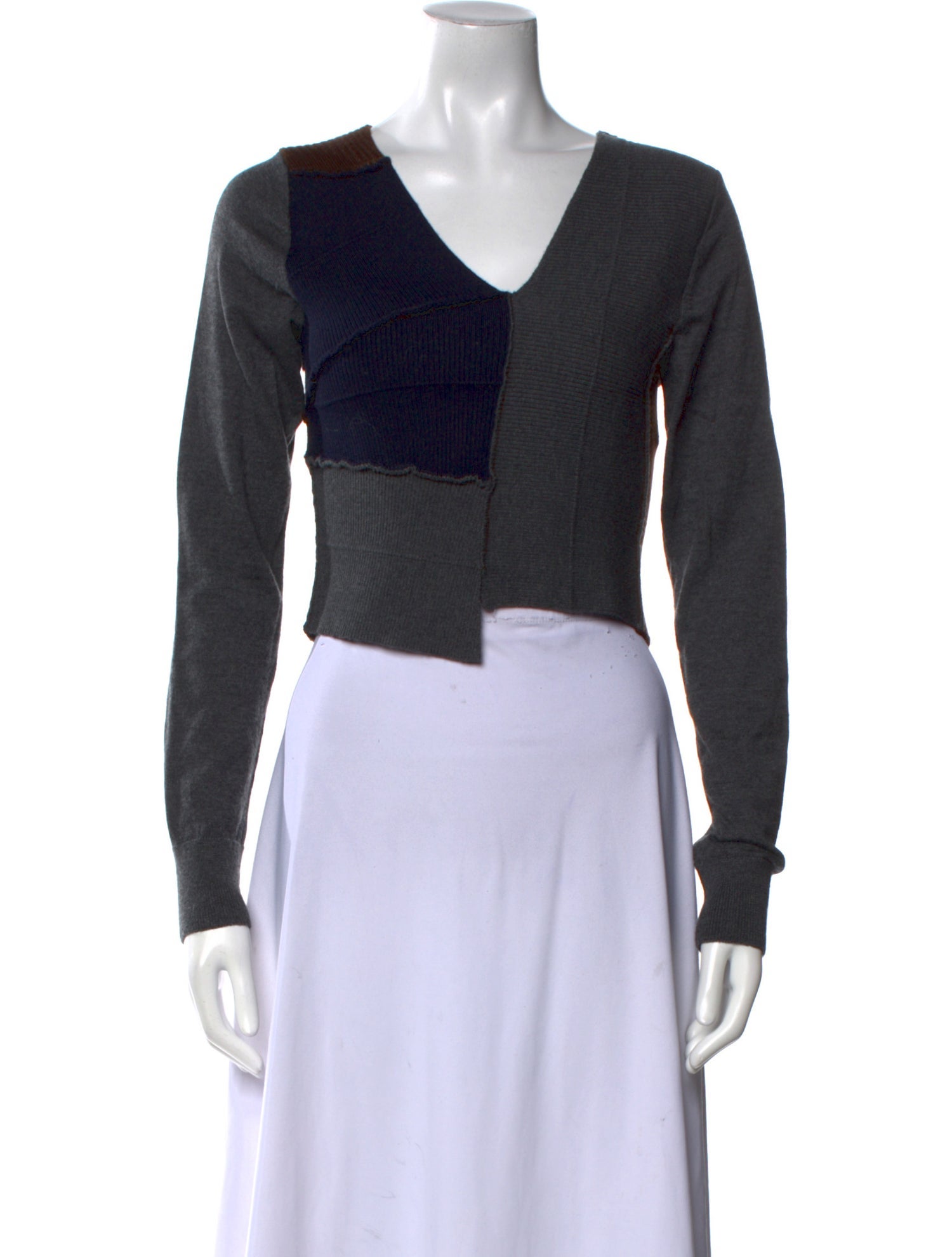 Dries Van Noten Merino Wool V-Neck Crop Top