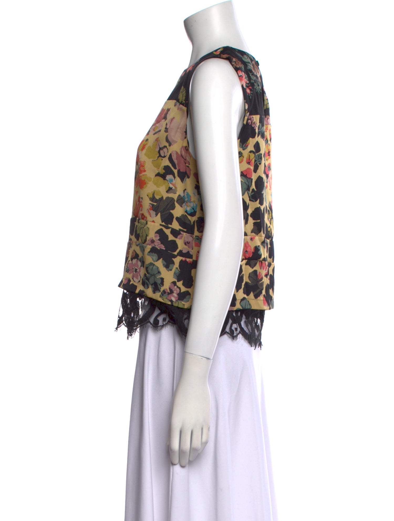 Dries Van Noten Silk Floral Print Crop Top