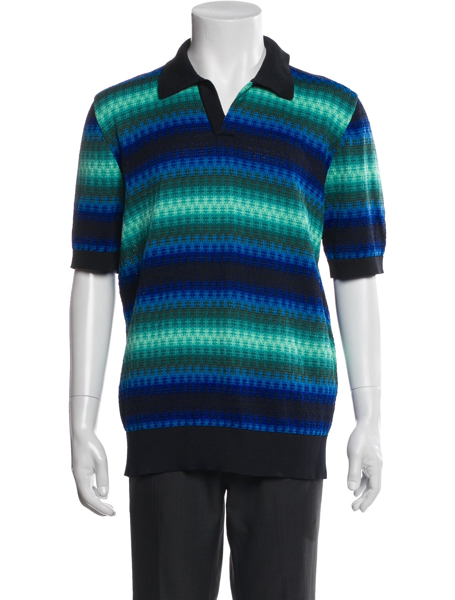 Dries Van Noten Striped Short Sleeve Shirt