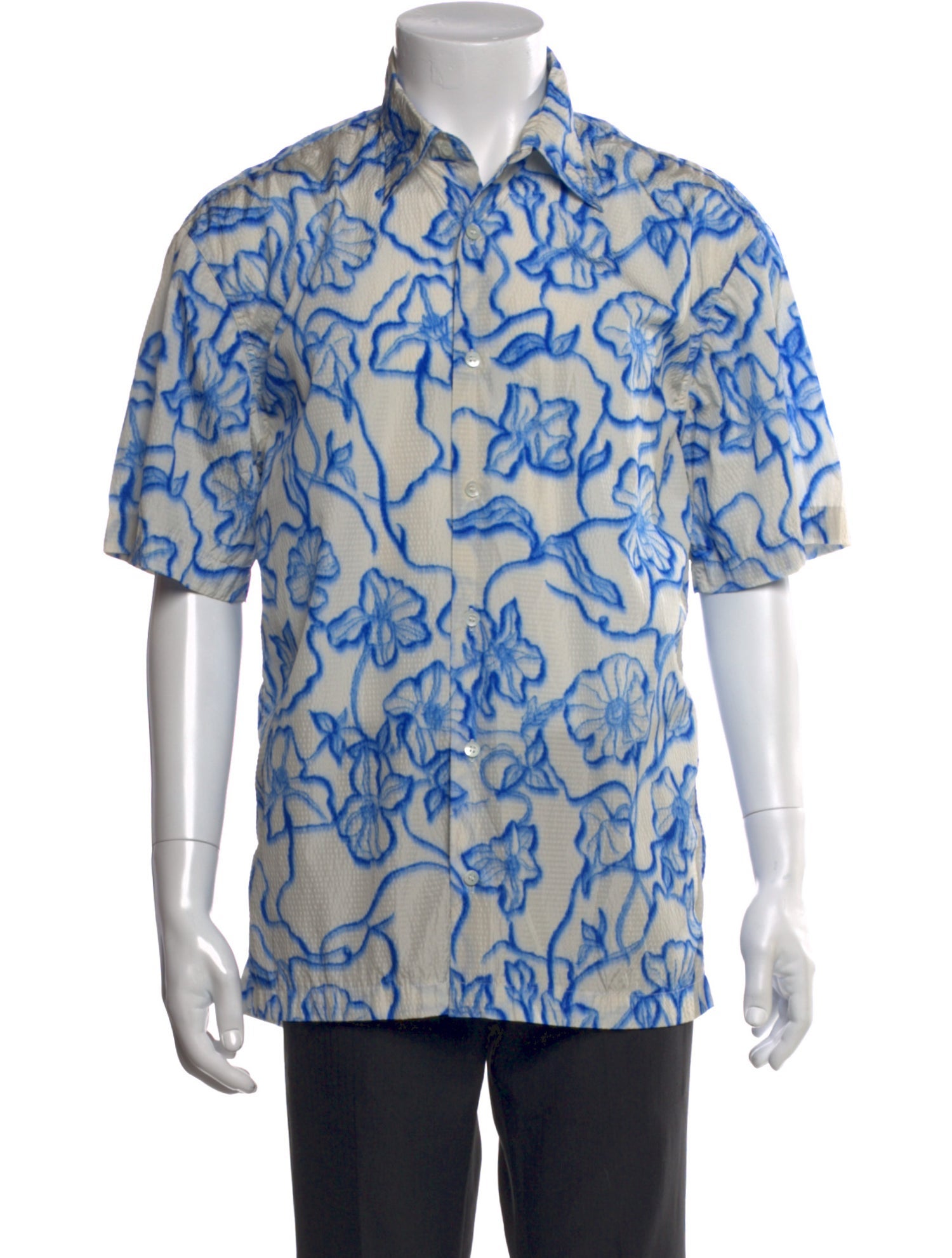 Dries Van Noten Floral Print Short Sleeve Shirt