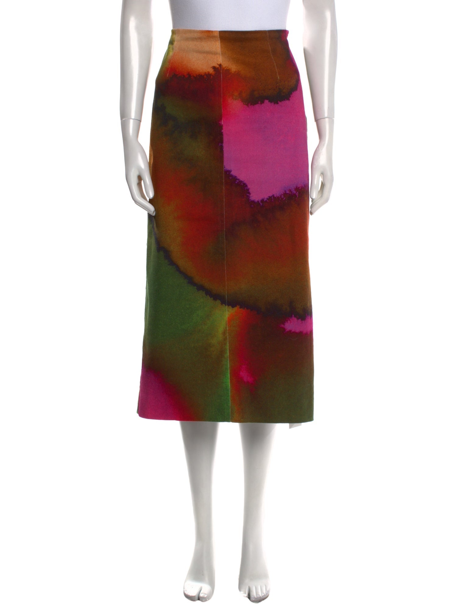 Dries Van Noten Tie-Dye Print Midi Length Skirt