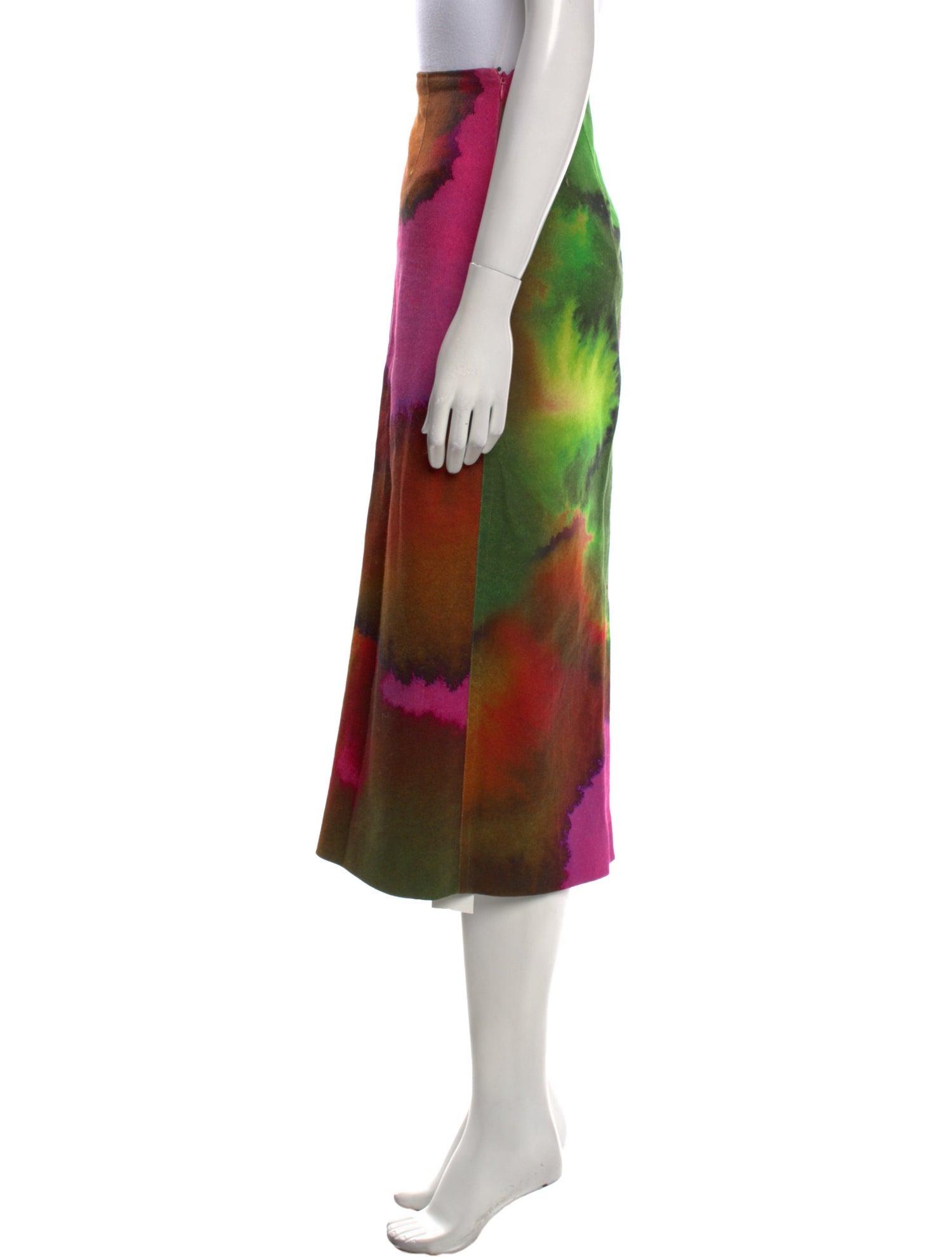 Dries Van Noten Tie-Dye Print Midi Length Skirt