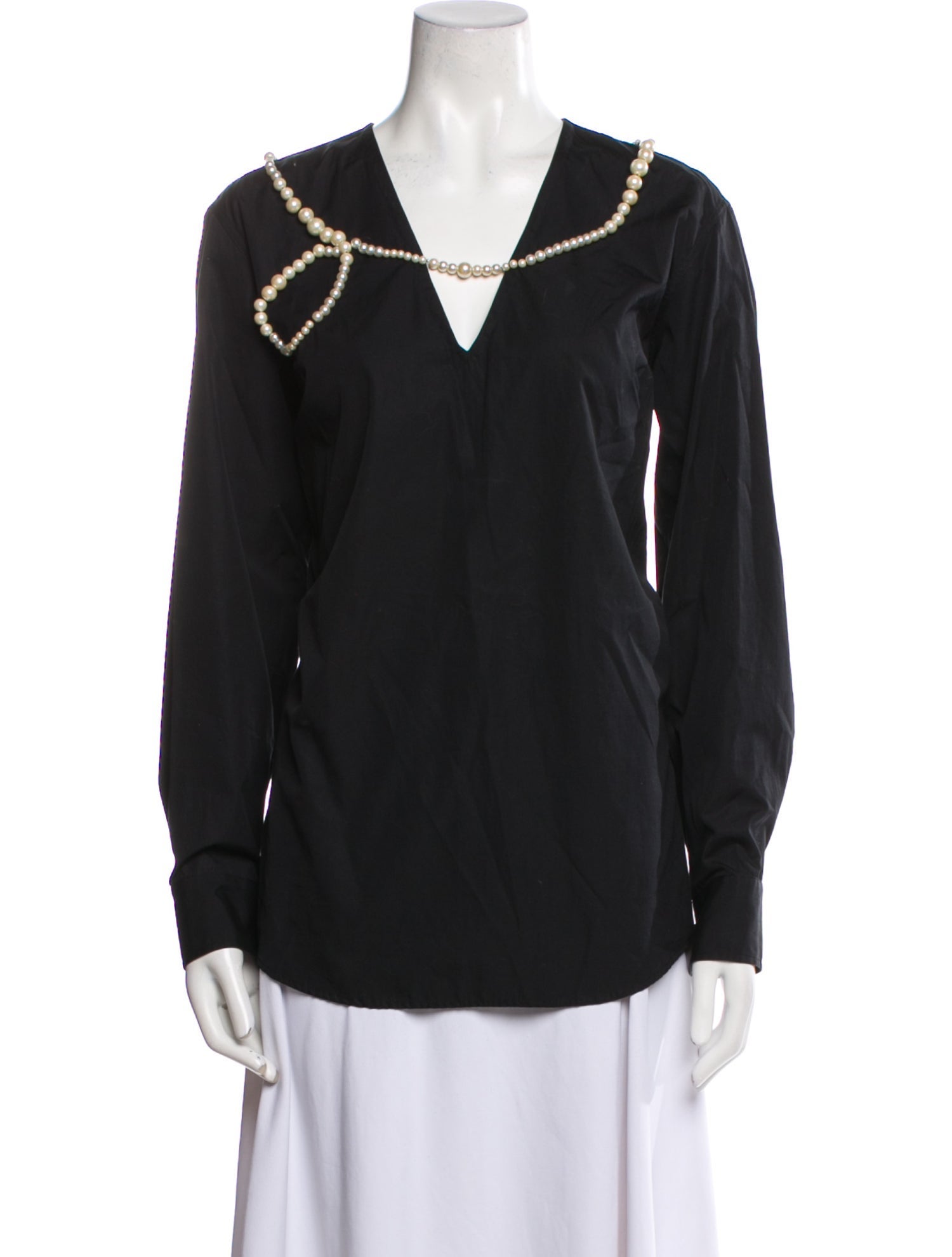 Dries Van Noten V-Neck Long Sleeve Blouse