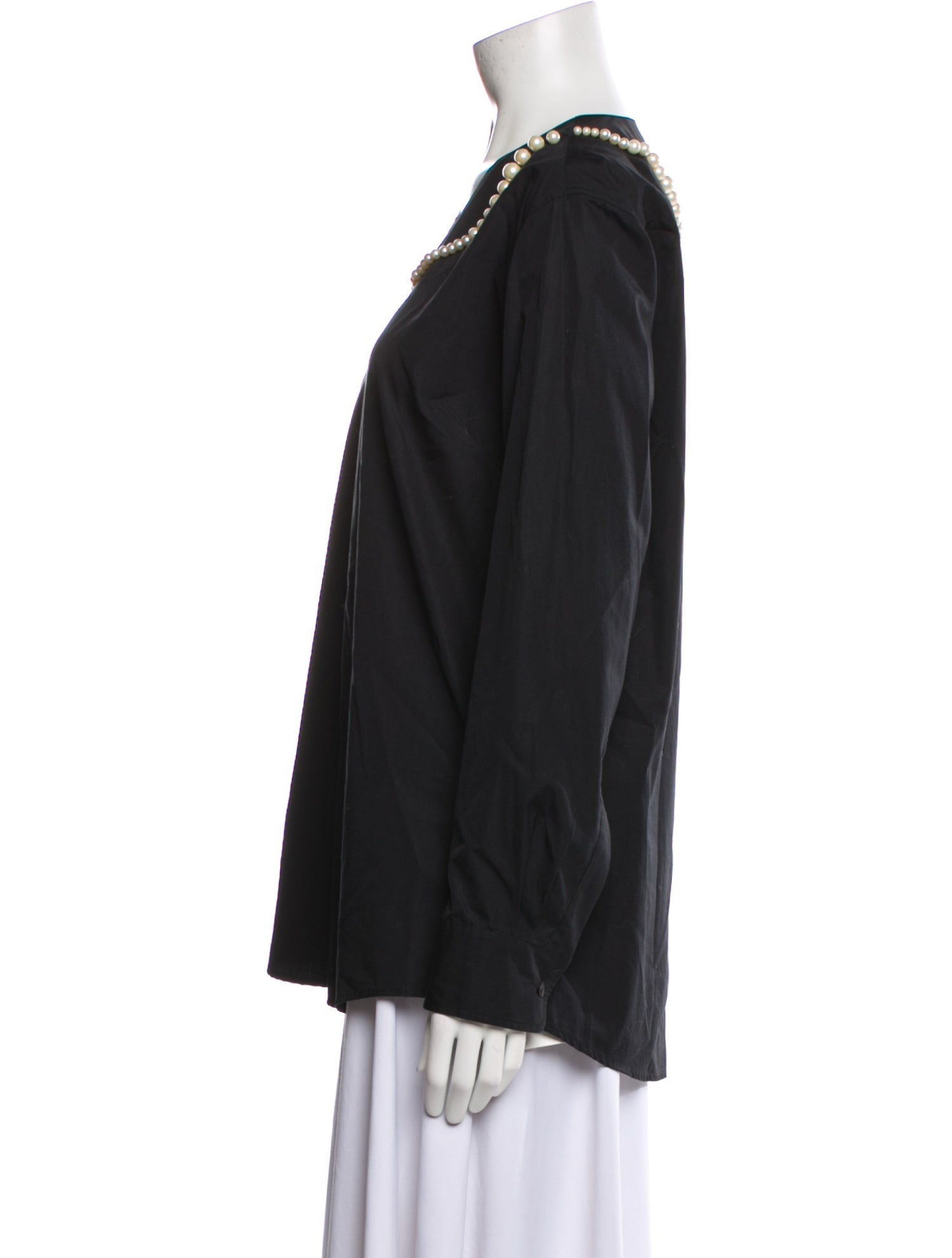 Dries Van Noten V-Neck Long Sleeve Blouse