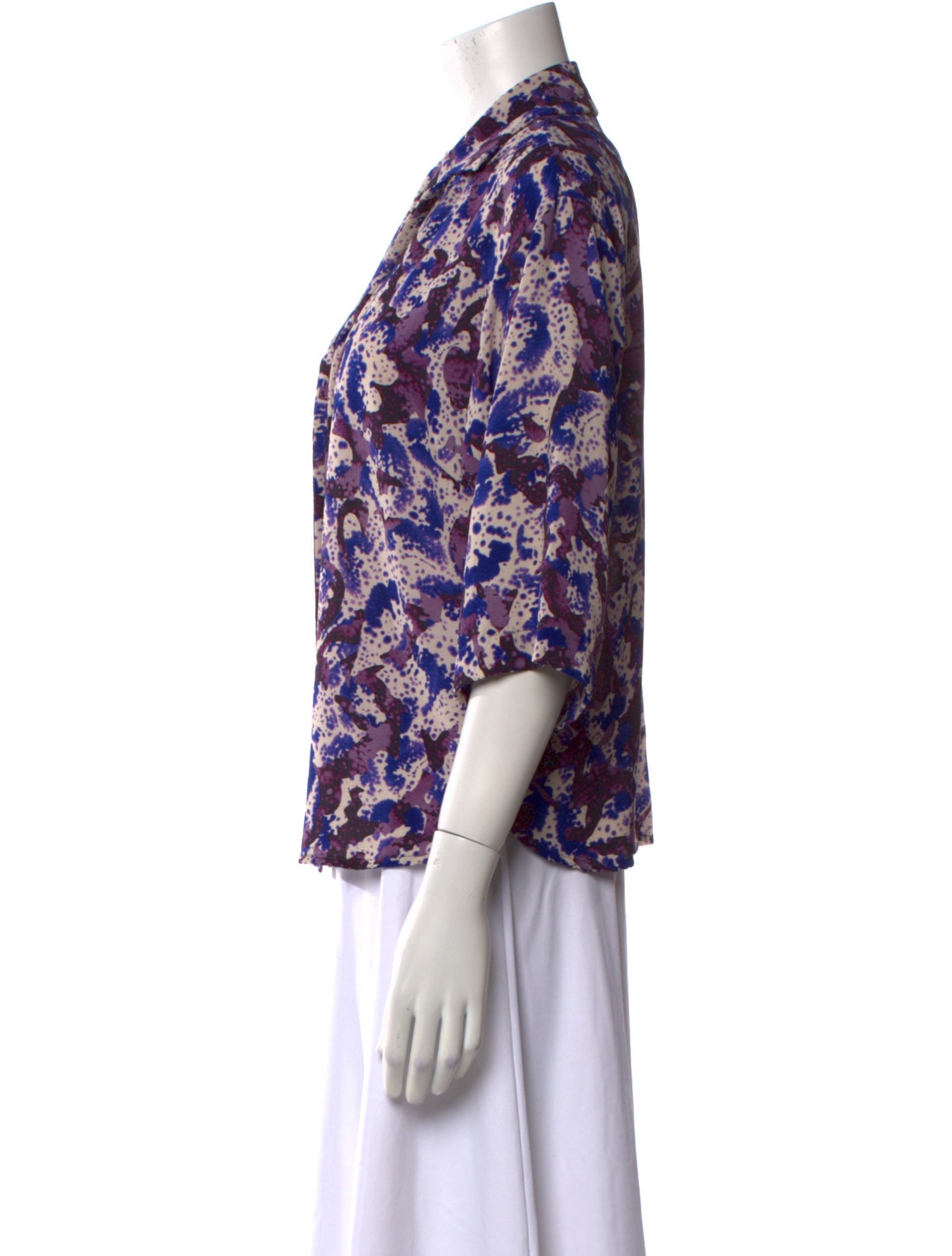 Dries Van Noten Printed V-Neck Blouse