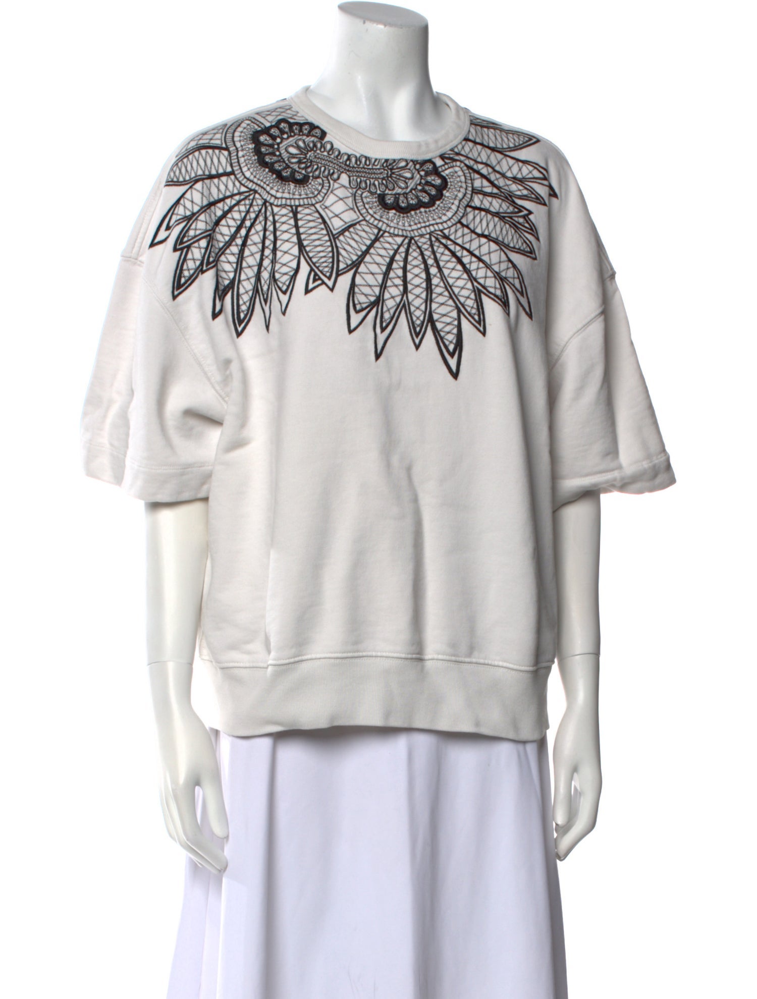 Dries Van Noten Crew Neck Three-Quarter Sleeve Sweatshirt