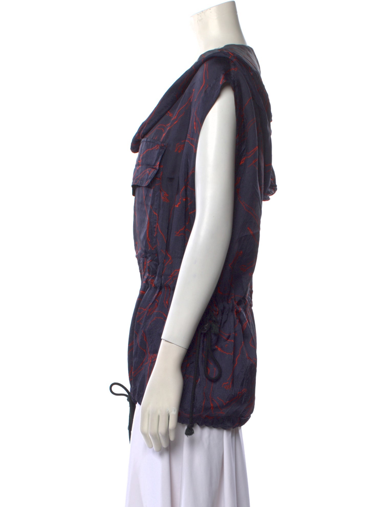 Dries Van Noten Printed Cowl Neck Blouse