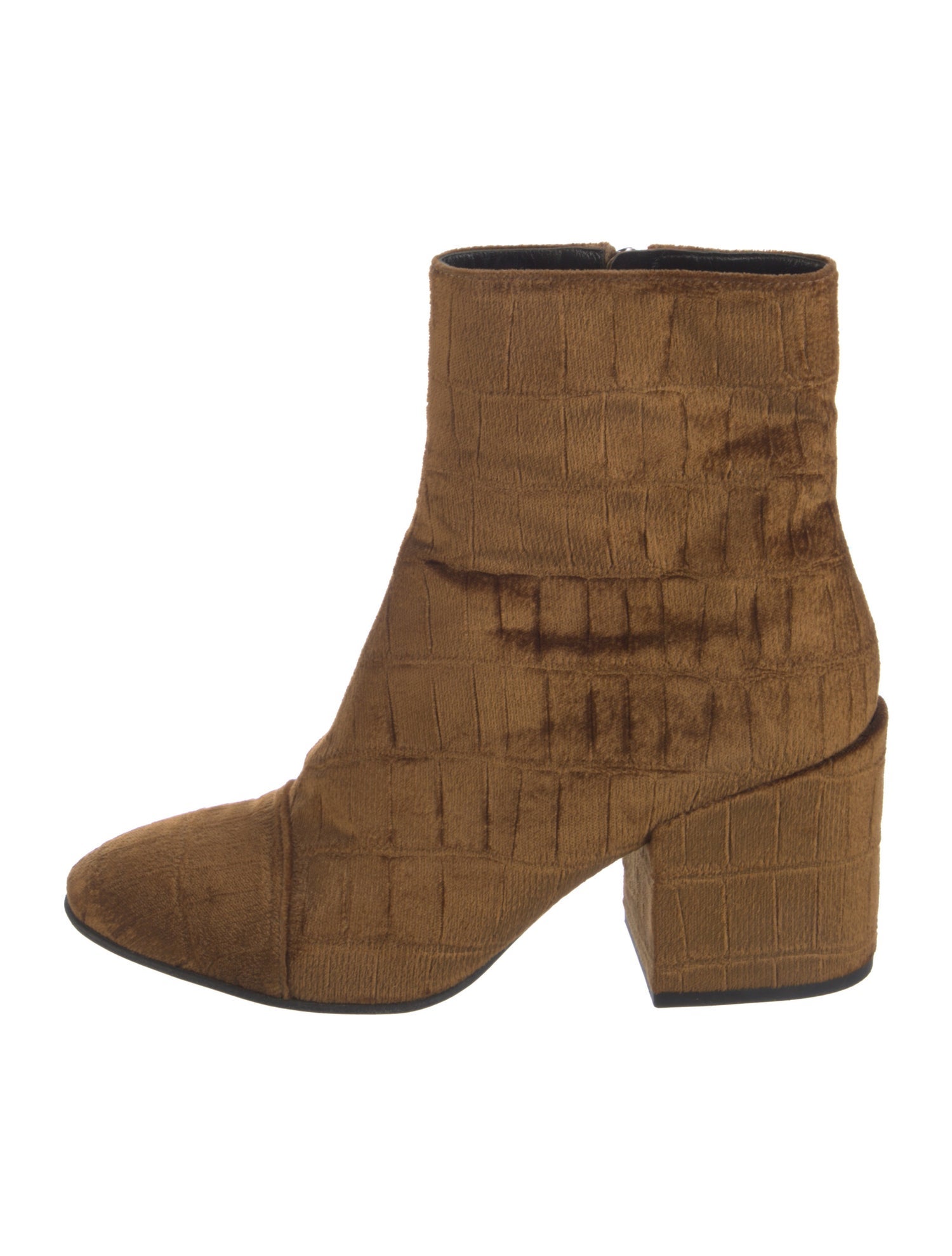 Dries Van Noten Velvet Animal Print Boots