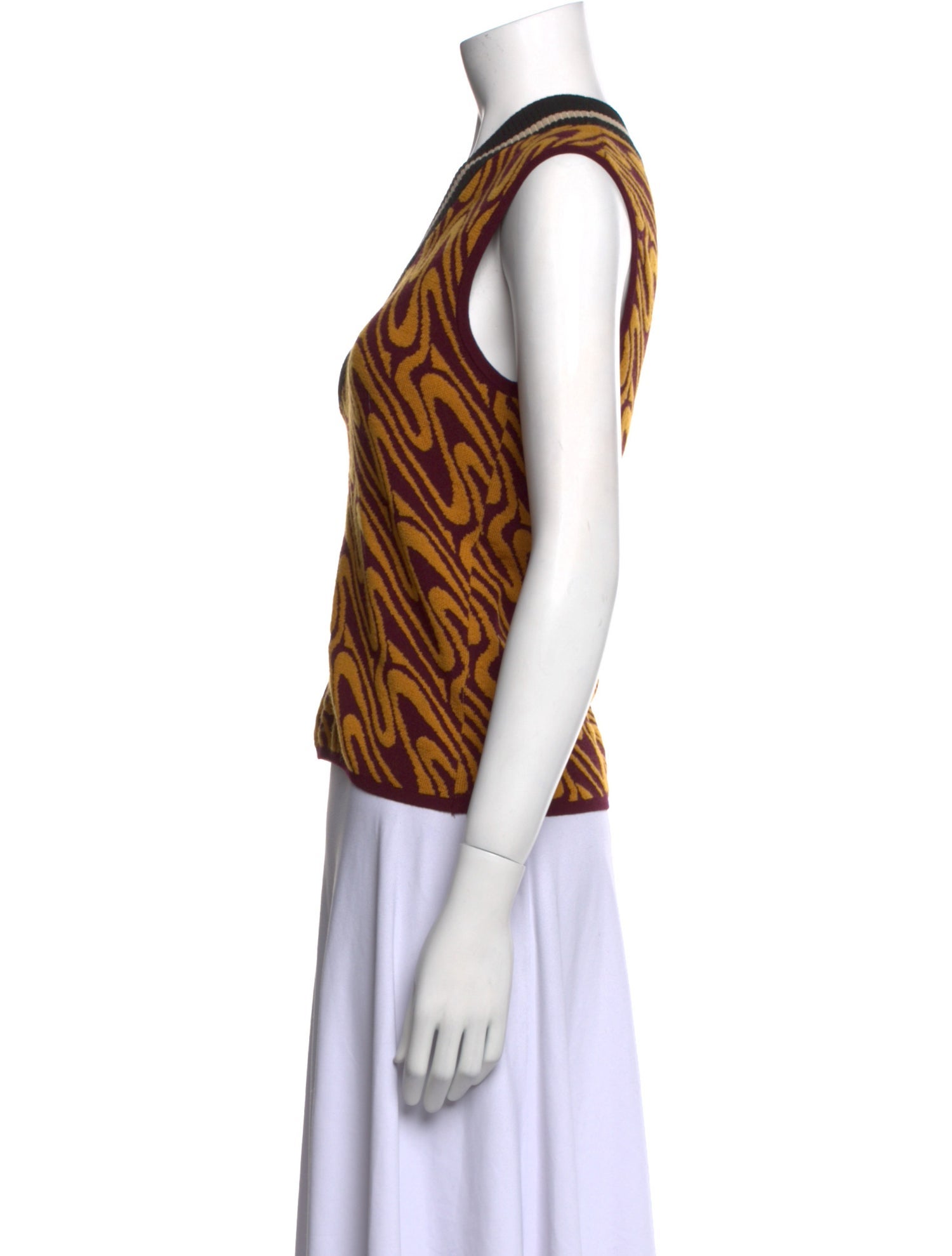 Dries Van Noten Animal Print V-Neck Top w/ Tags