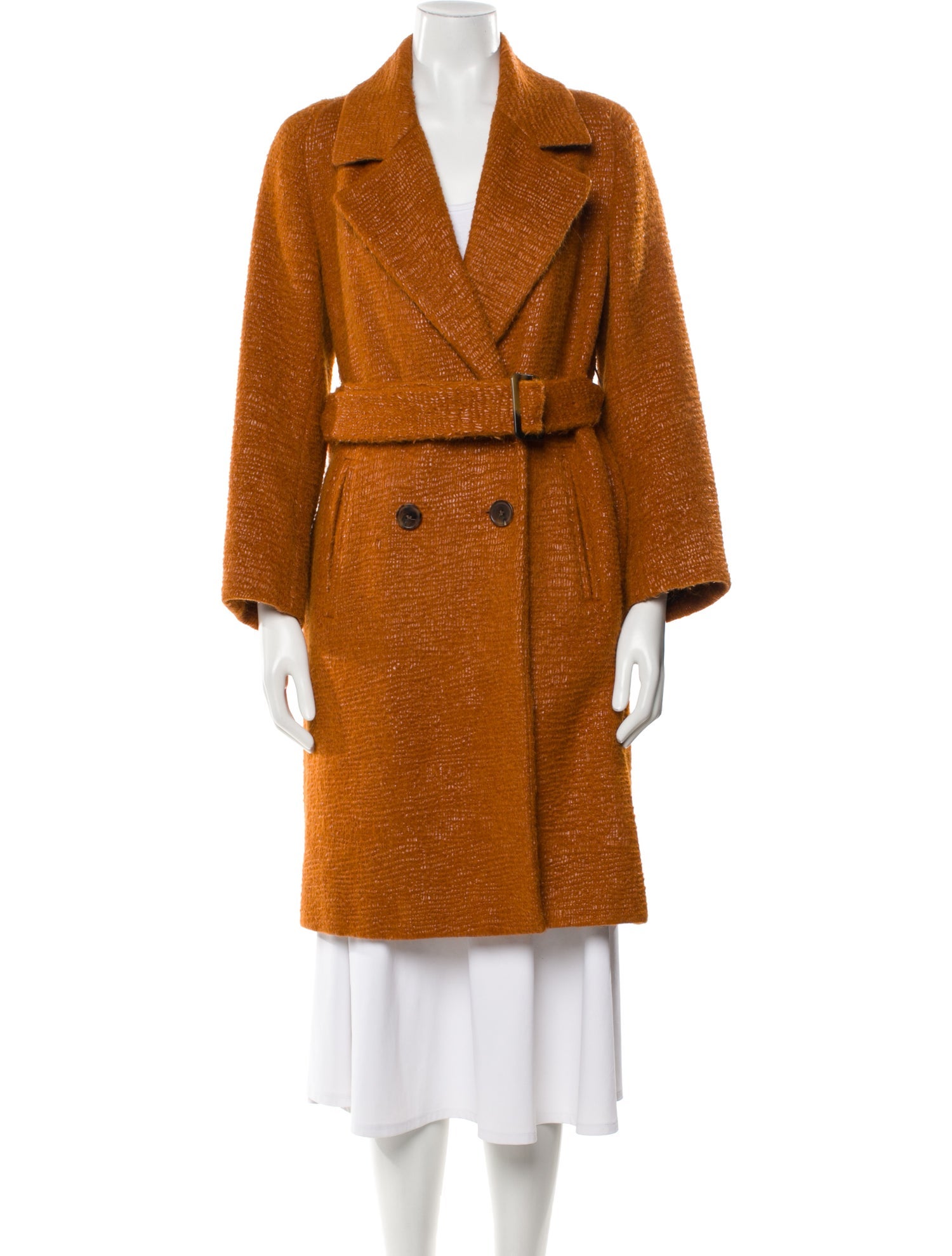Dries Van Noten Alpaca Tweed Pattern Faux Fur Coat