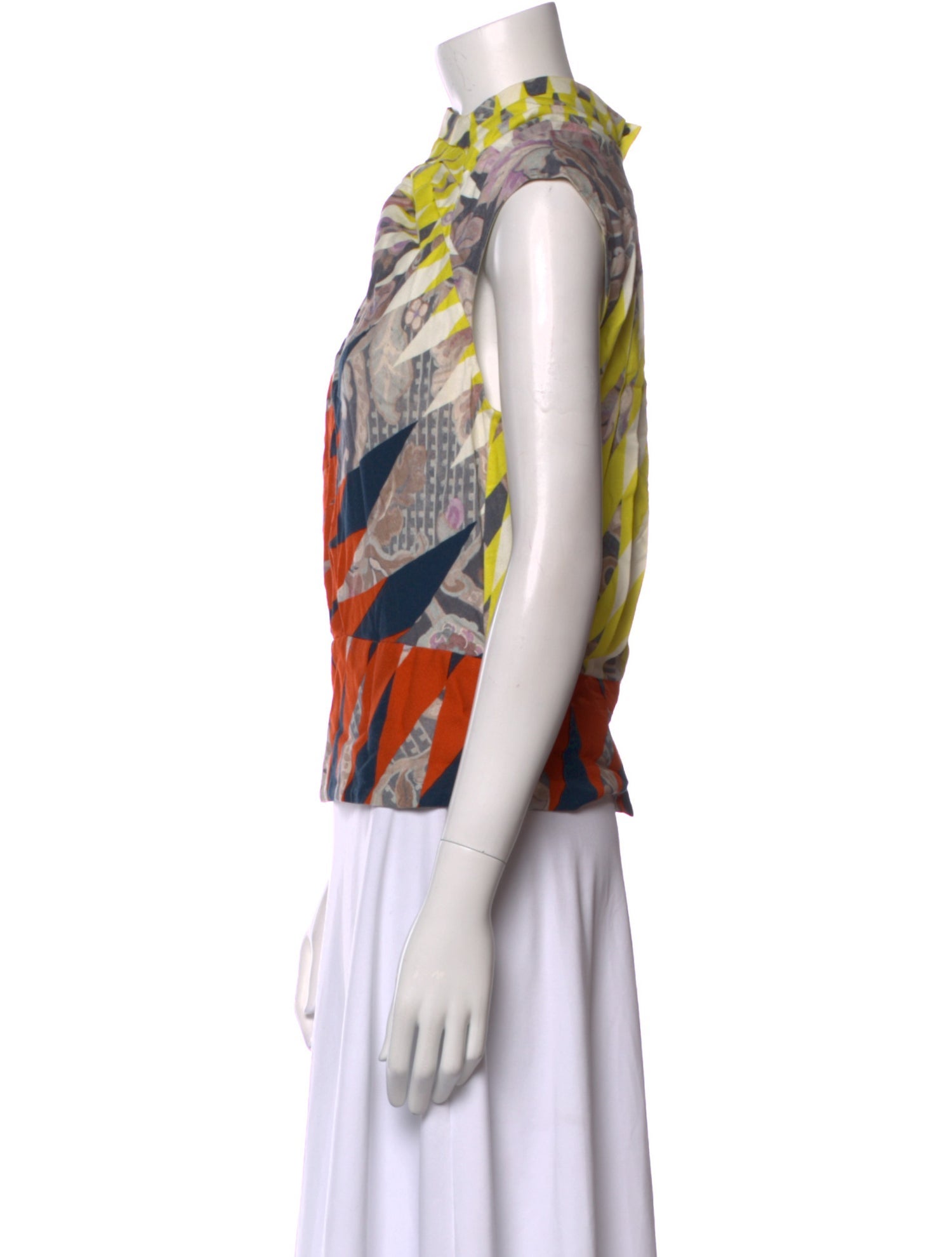 Dries Van Noten Printed Cowl Neck Top