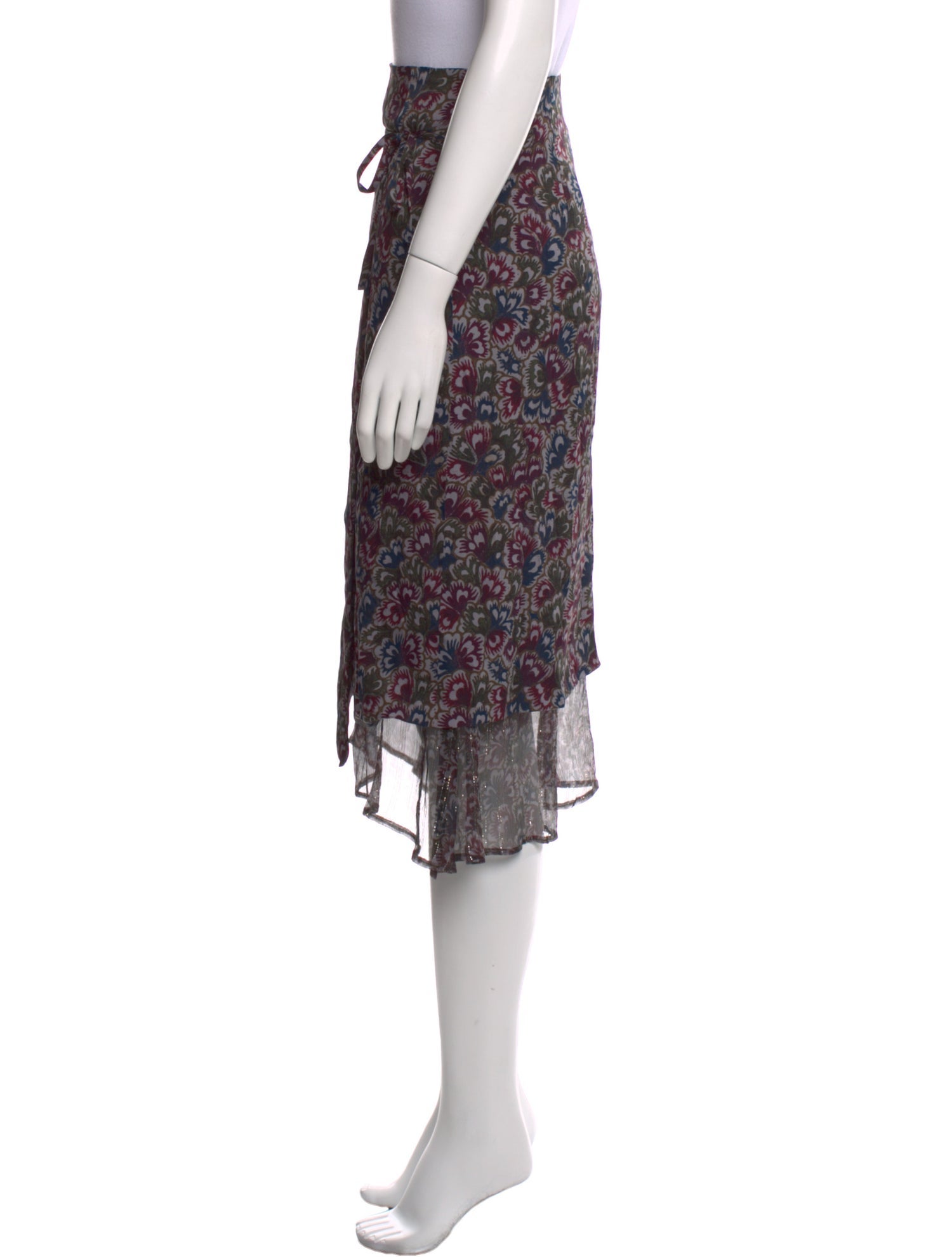 Dries Van Noten Silk Knee-Length Skirt