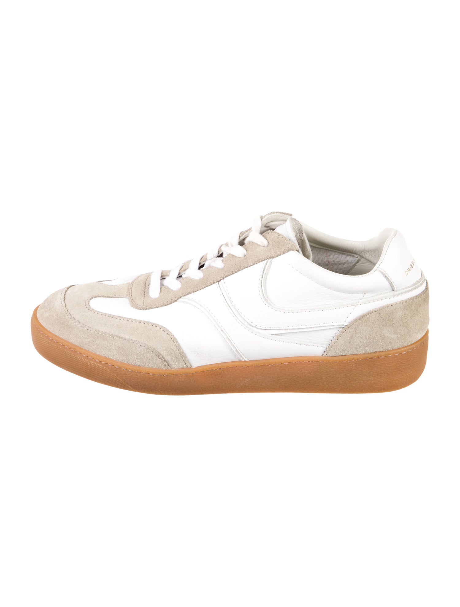 Dries Van Noten Leather Colorblock Pattern Sneakers