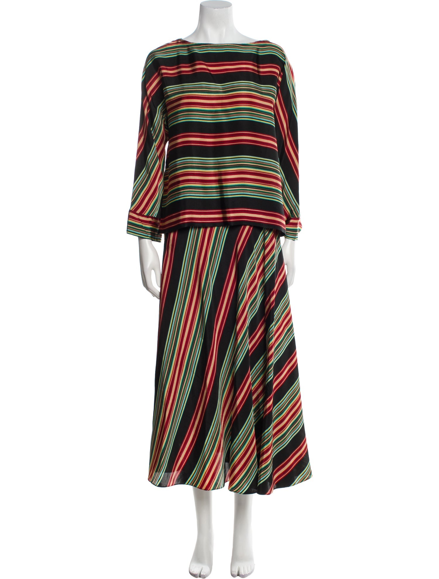 Dries Van Noten Striped Skirt Set