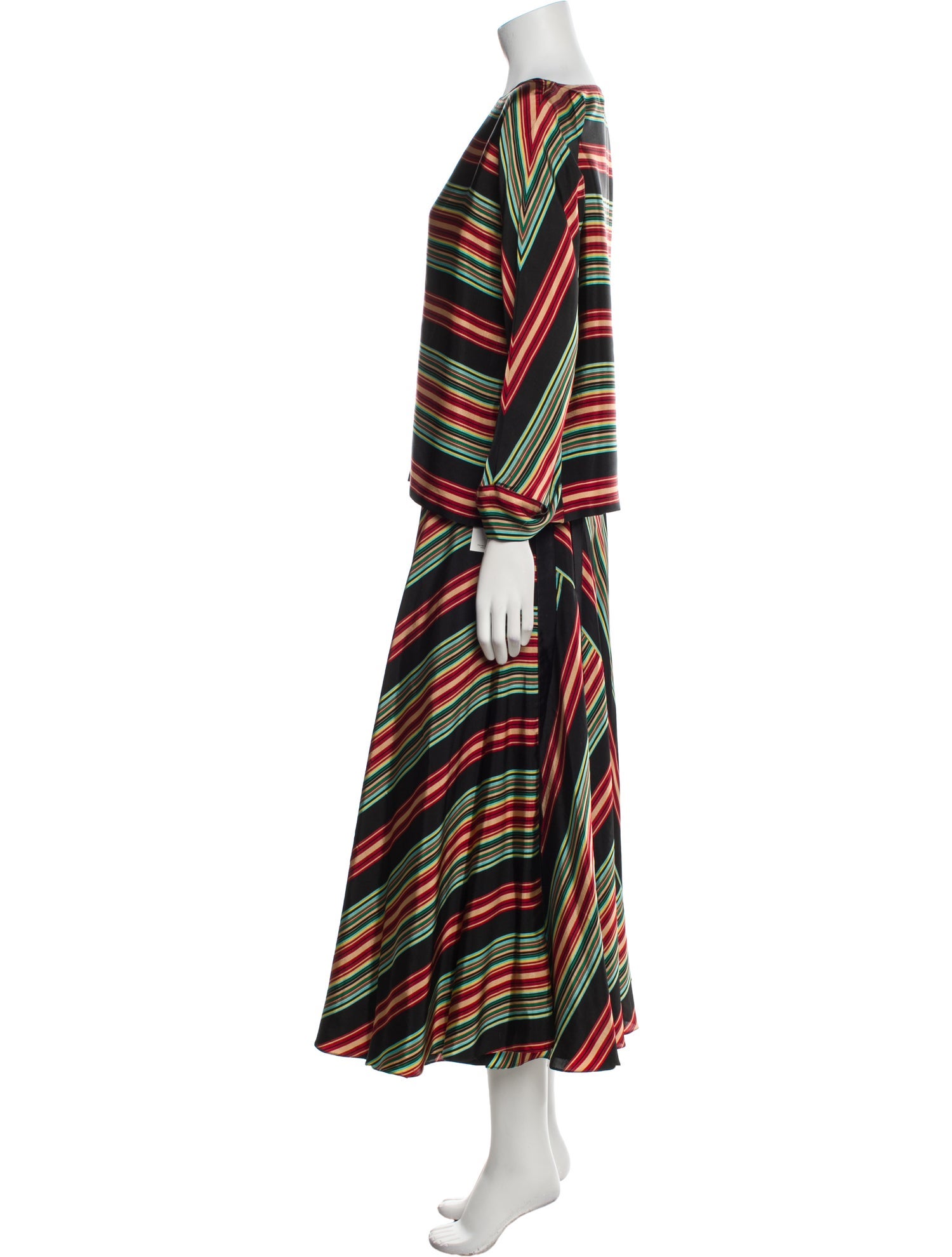 Dries Van Noten Striped Skirt Set