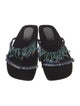 Dries Van Noten Velvet Beaded Accents Slides