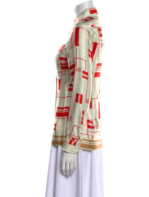 Dries Van Noten Printed Long Sleeve Button-Up Top