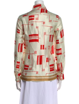 Dries Van Noten Printed Long Sleeve Button-Up Top
