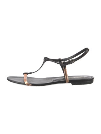 Dries Van Noten Leather T-Strap Sandals