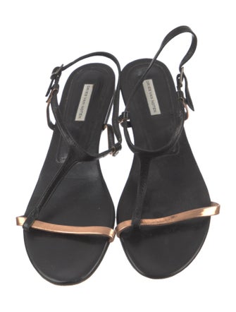 Dries Van Noten Leather T-Strap Sandals