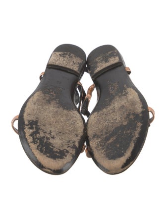 Dries Van Noten Leather T-Strap Sandals