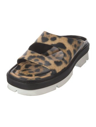Dries Van Noten Cut Out Lug Leather Slides