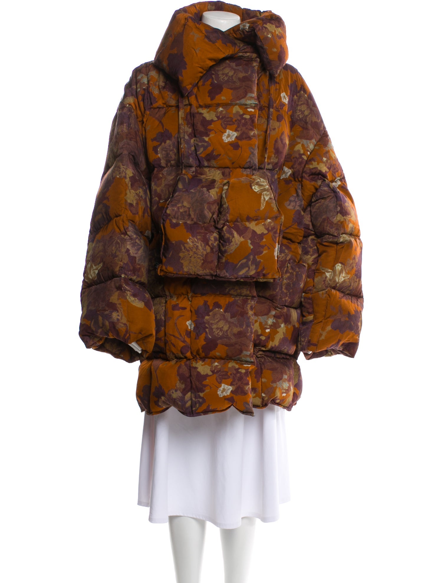 Dries Van Noten Floral Print Down Coat