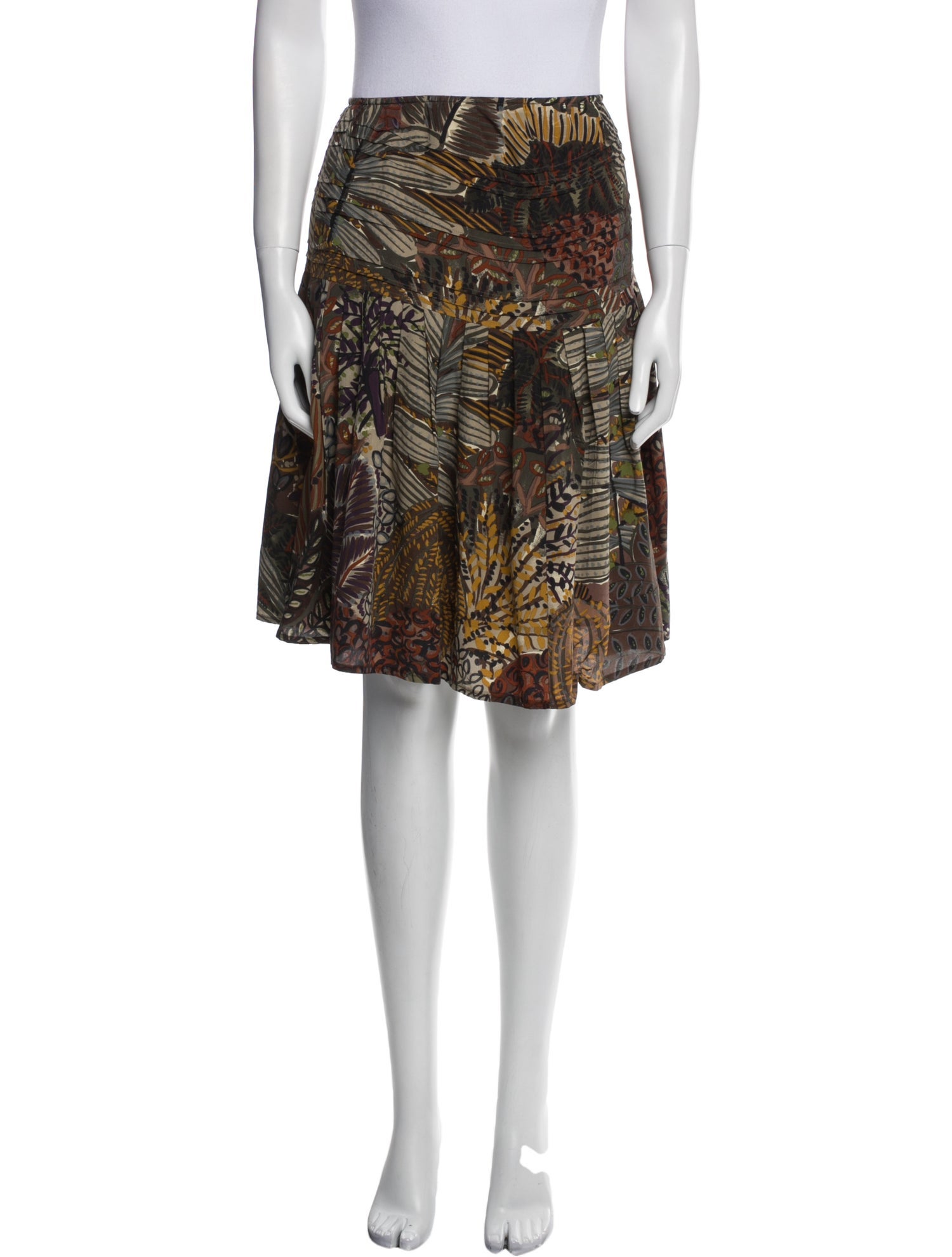 Dries Van Noten Silk Knee-Length Skirt