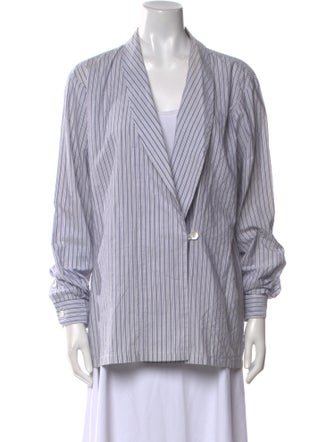 Dries Van Noten Striped Long Sleeve Button-Up Top