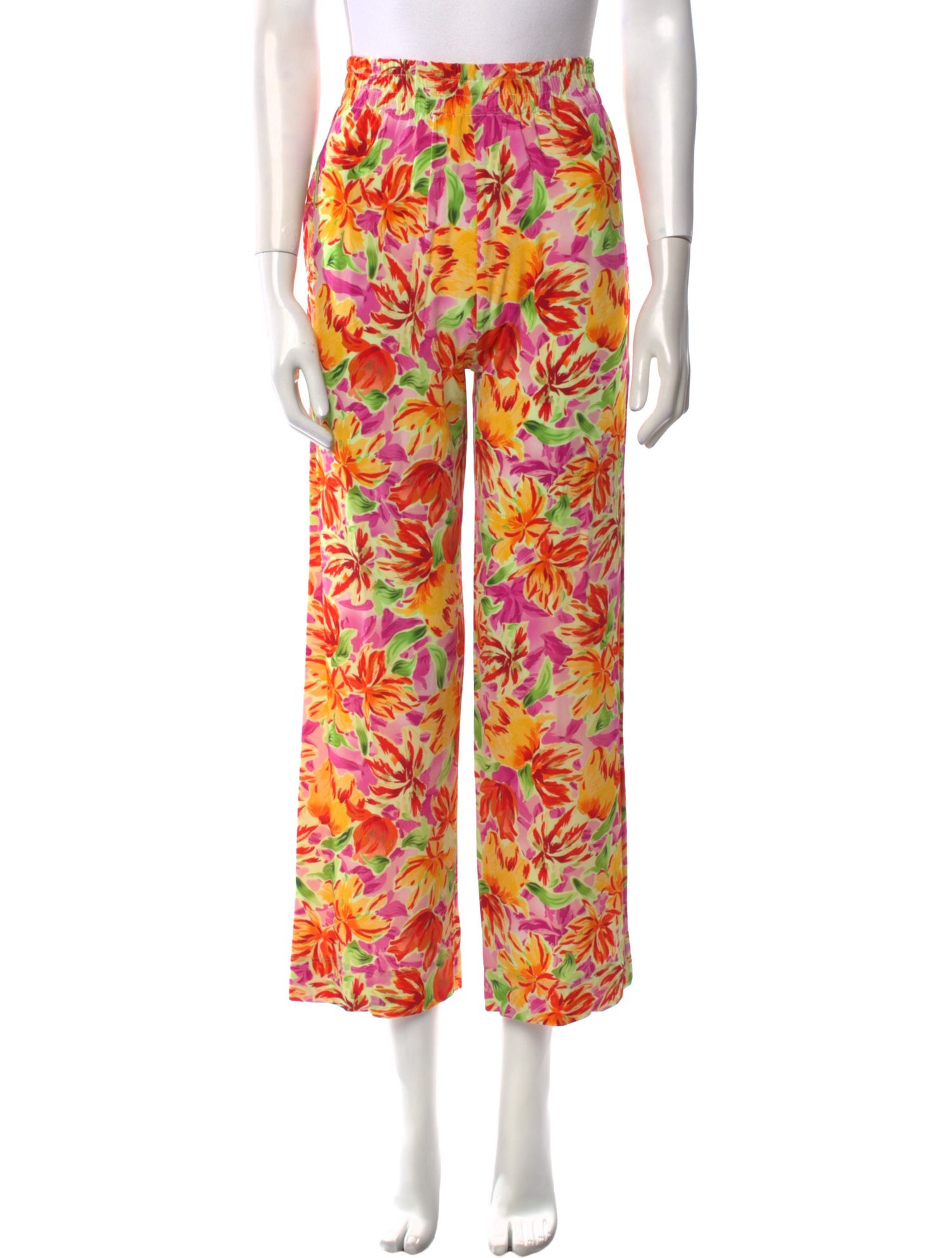 Dries Van Noten Floral Print Wide Leg Pants