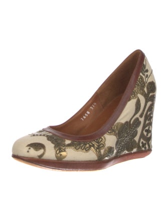 Dries Van Noten Canvas Floral Print Pumps