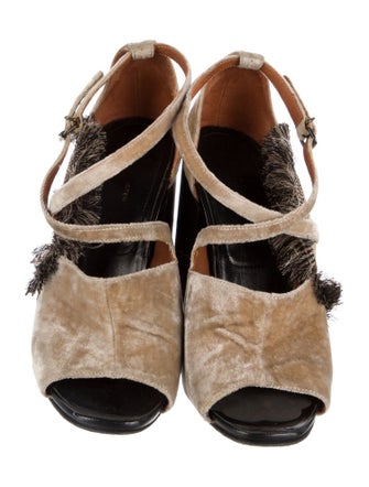 Dries Van Noten Velvet Patterned Sandals