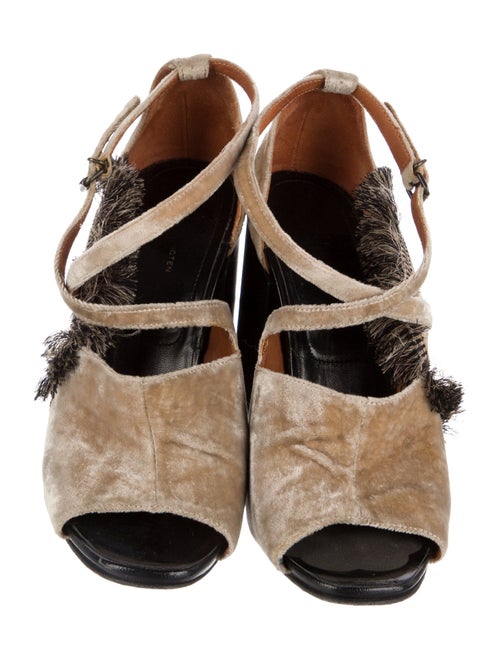 Dries Van Noten Velvet Patterned Sandals