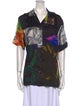 Dries Van Noten Printed Short Sleeve Button-Up Top