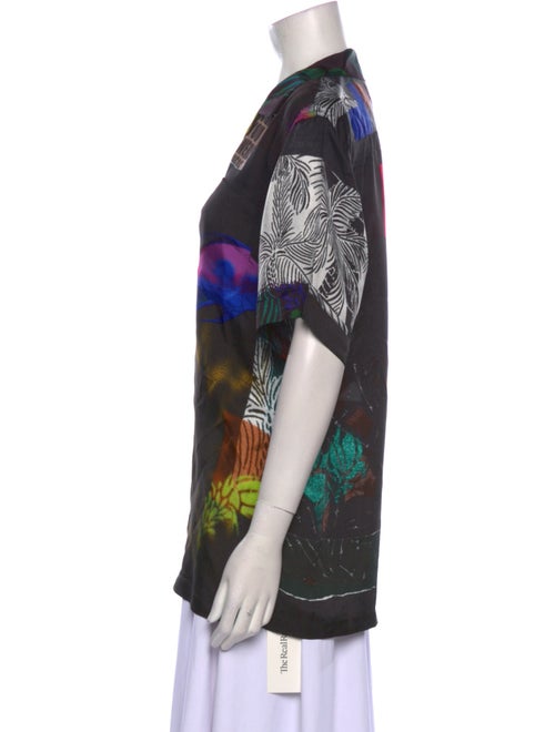 Dries Van Noten Printed Short Sleeve Button-Up Top