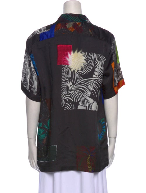 Dries Van Noten Printed Short Sleeve Button-Up Top