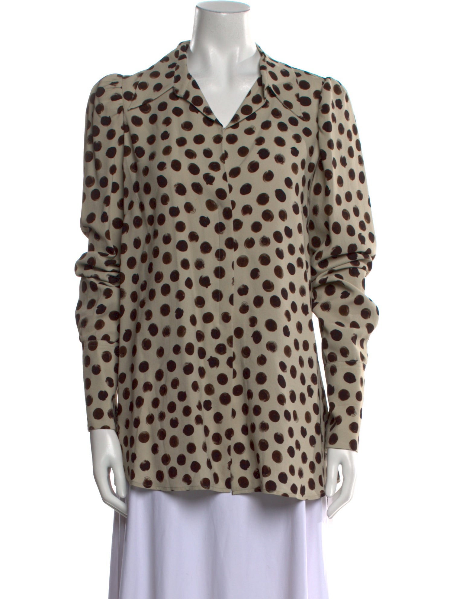 Dries Van Noten Printed Long Sleeve Button-Up Top