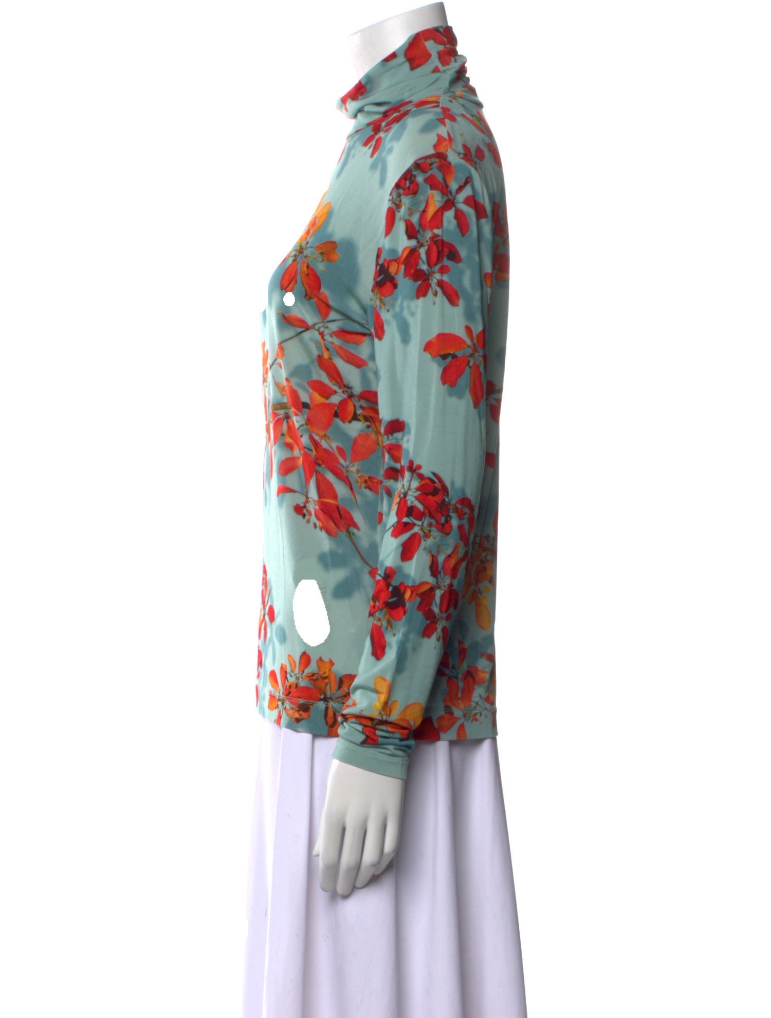 Dries Van Noten Floral Print Mock Neck Blouse