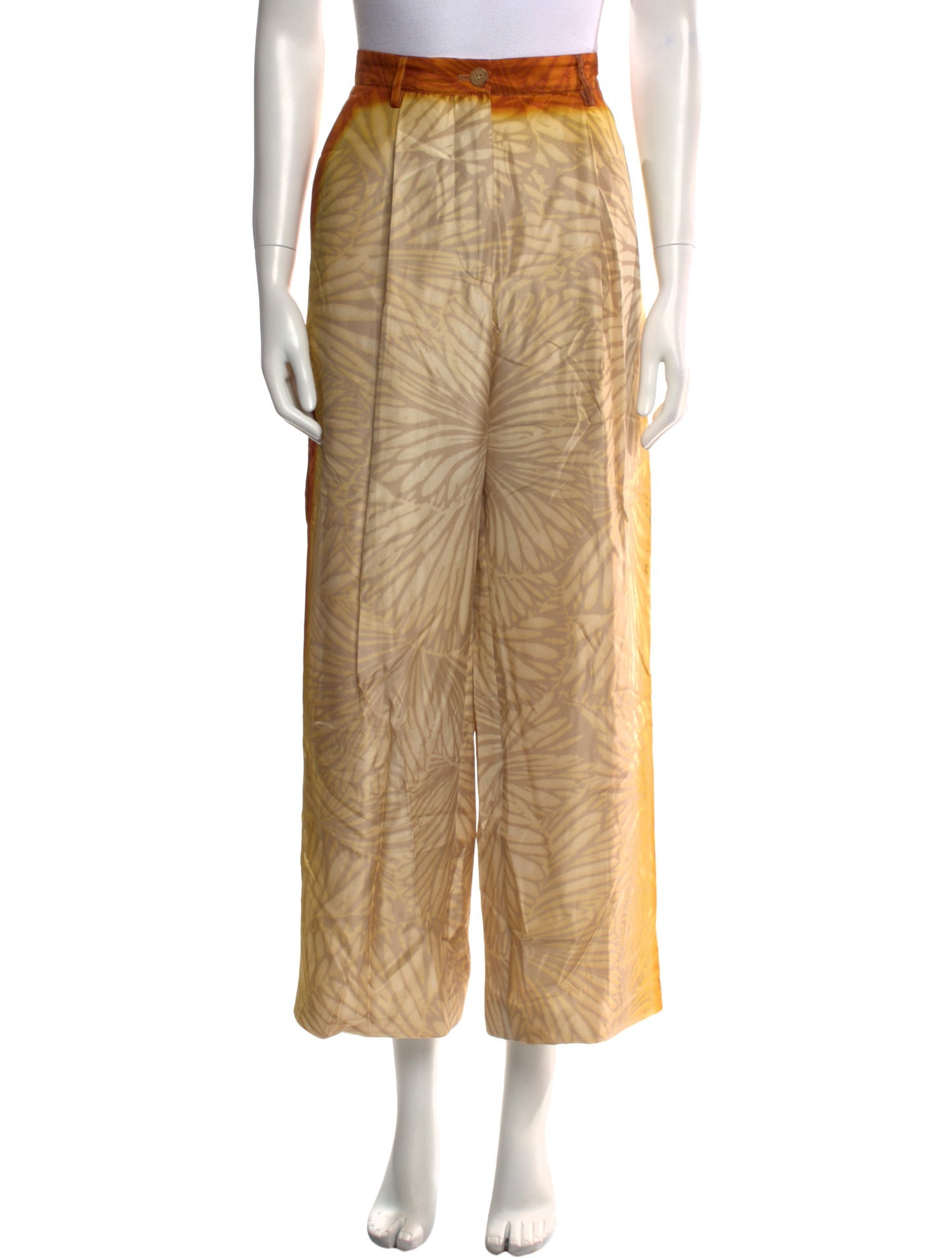 Dries Van Noten Silk Wide Leg Pants
