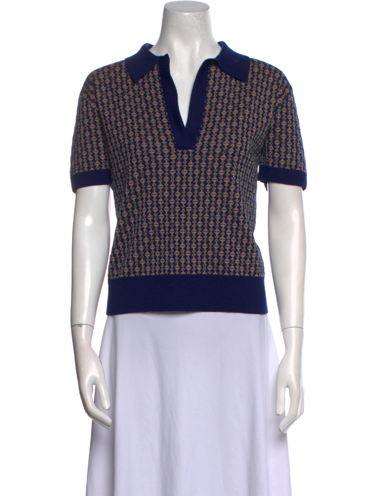 Dries Van Noten Merino Wool Printed Polo