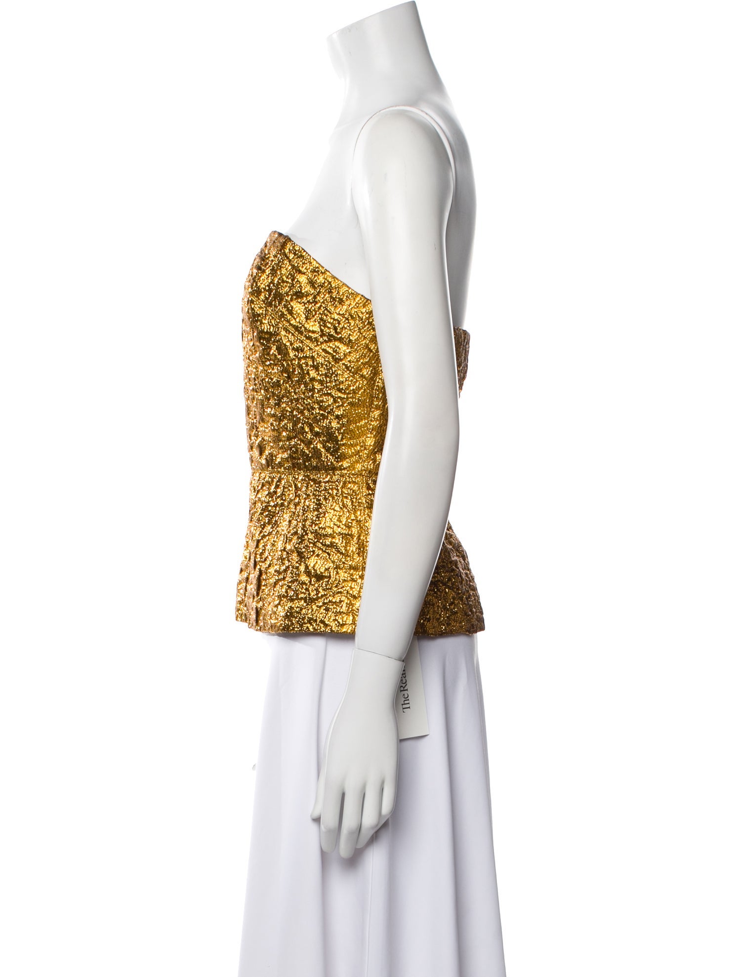 Dries Van Noten Printed Strapless Crop Top