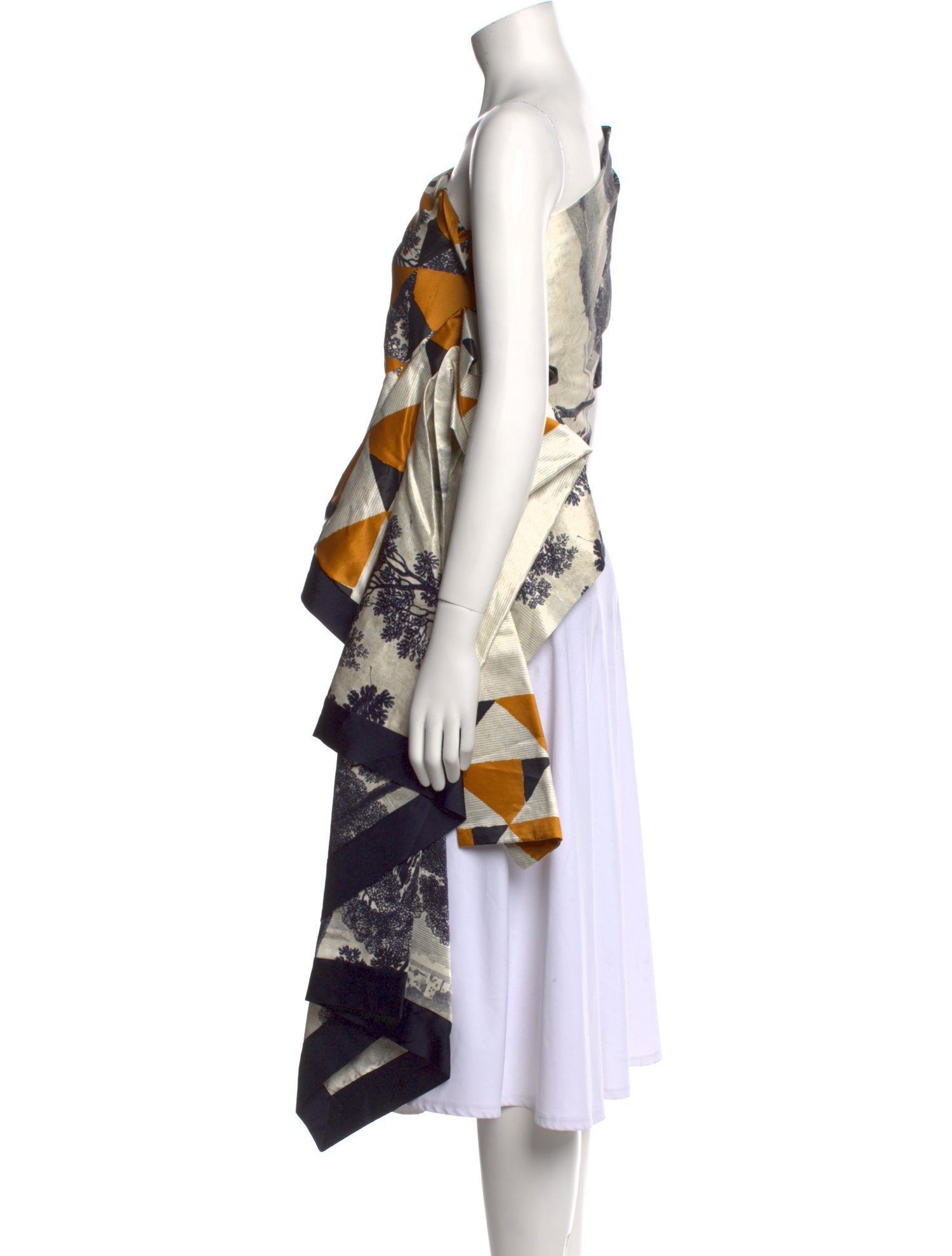 Dries Van Noten Printed One-Shoulder Top