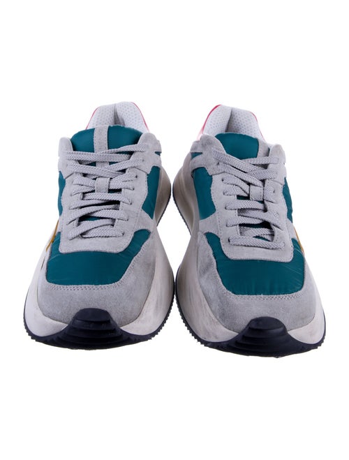 Dries Van Noten Suede Colorblock Pattern Athletic Sneakers