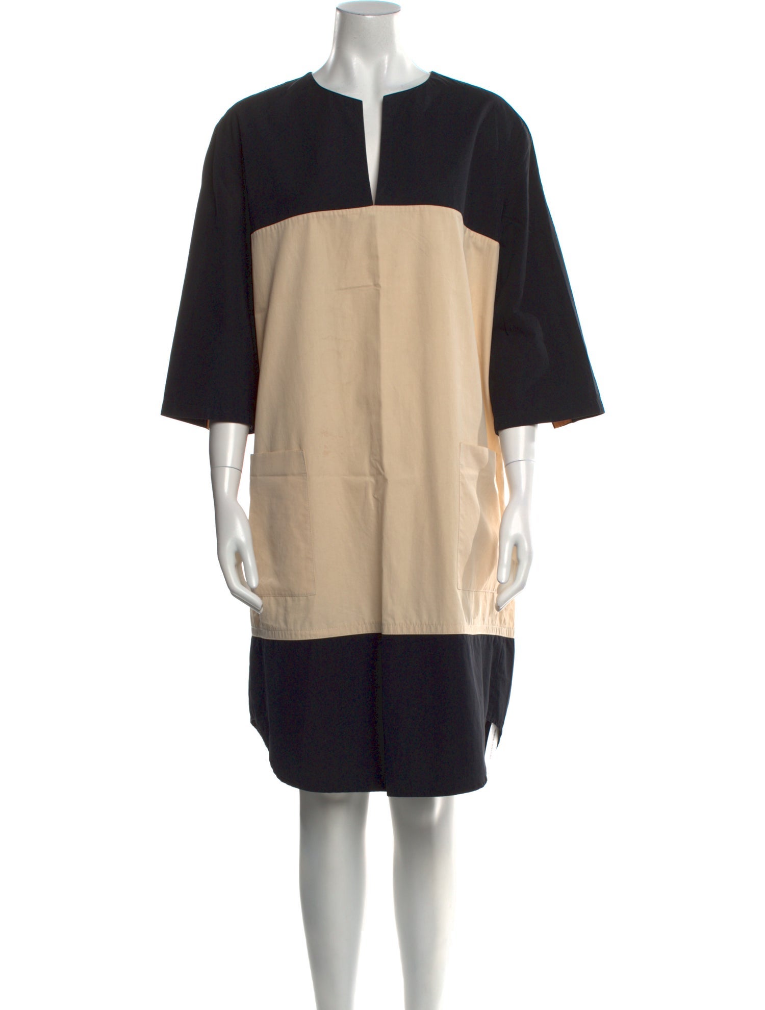 Dries Van Noten Colorblock Pattern Knee-Length Dress