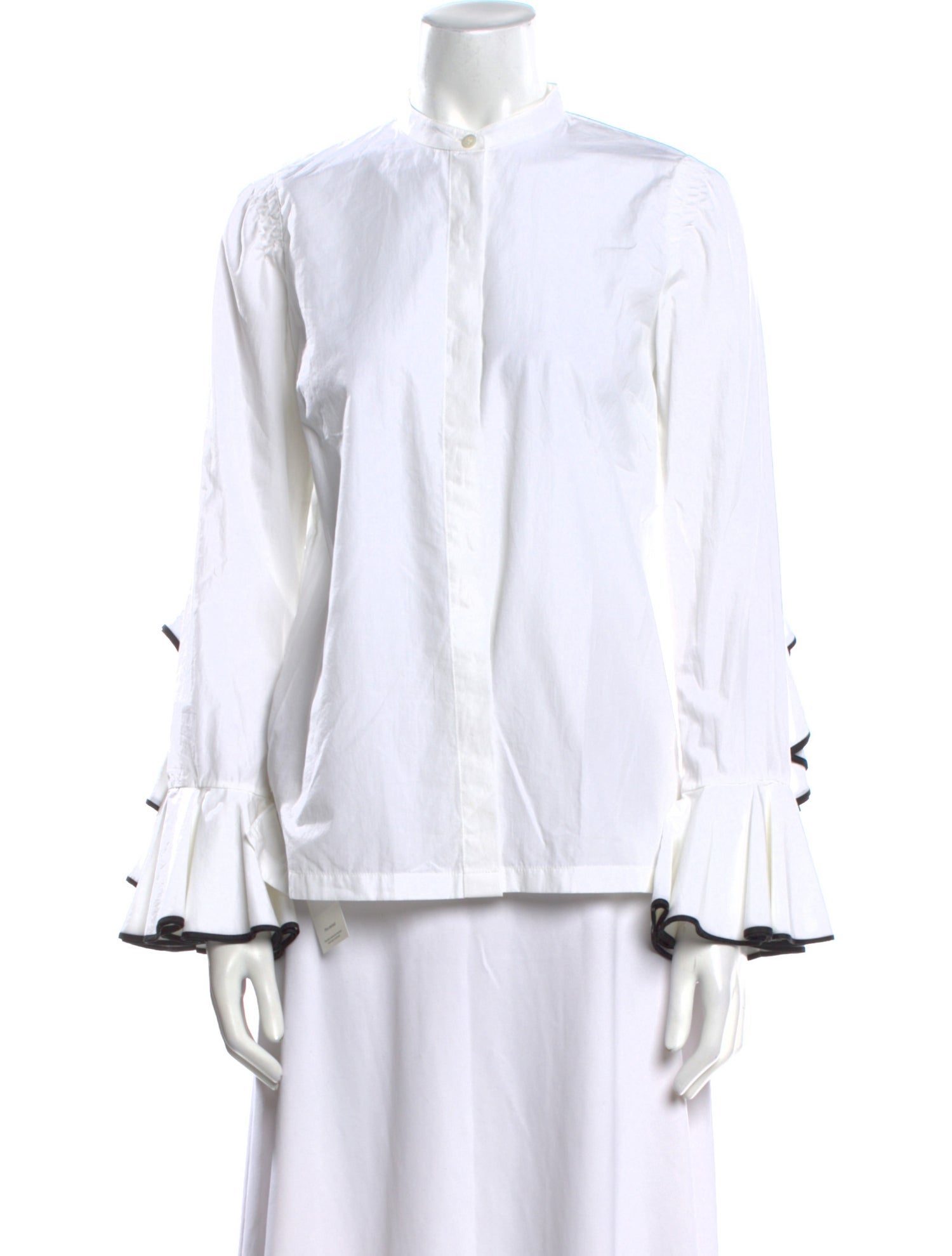 Dries Van Noten Mock Neck Long Sleeve Blouse