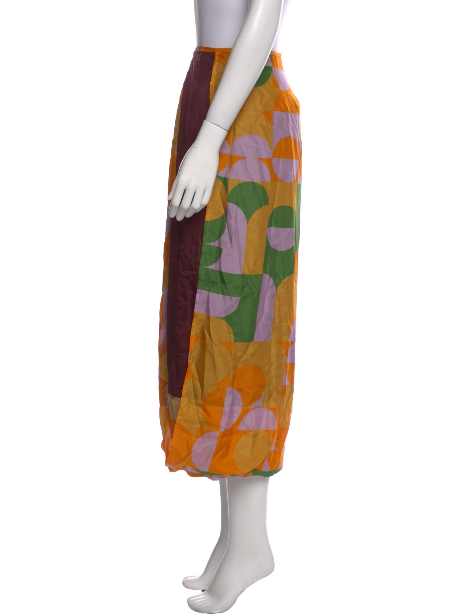 Dries Van Noten Silk Midi Length Skirt