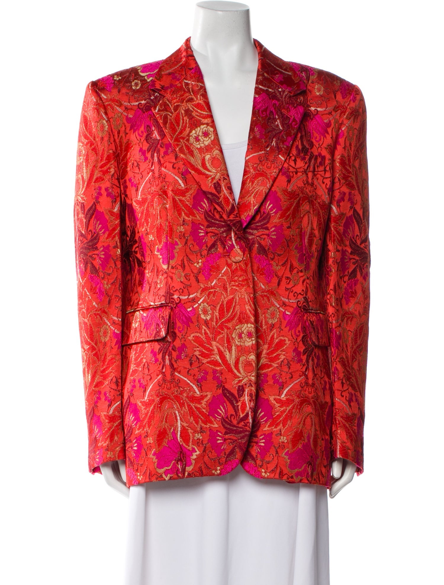 Dries Van Noten Jacquard Floral Print Blazer