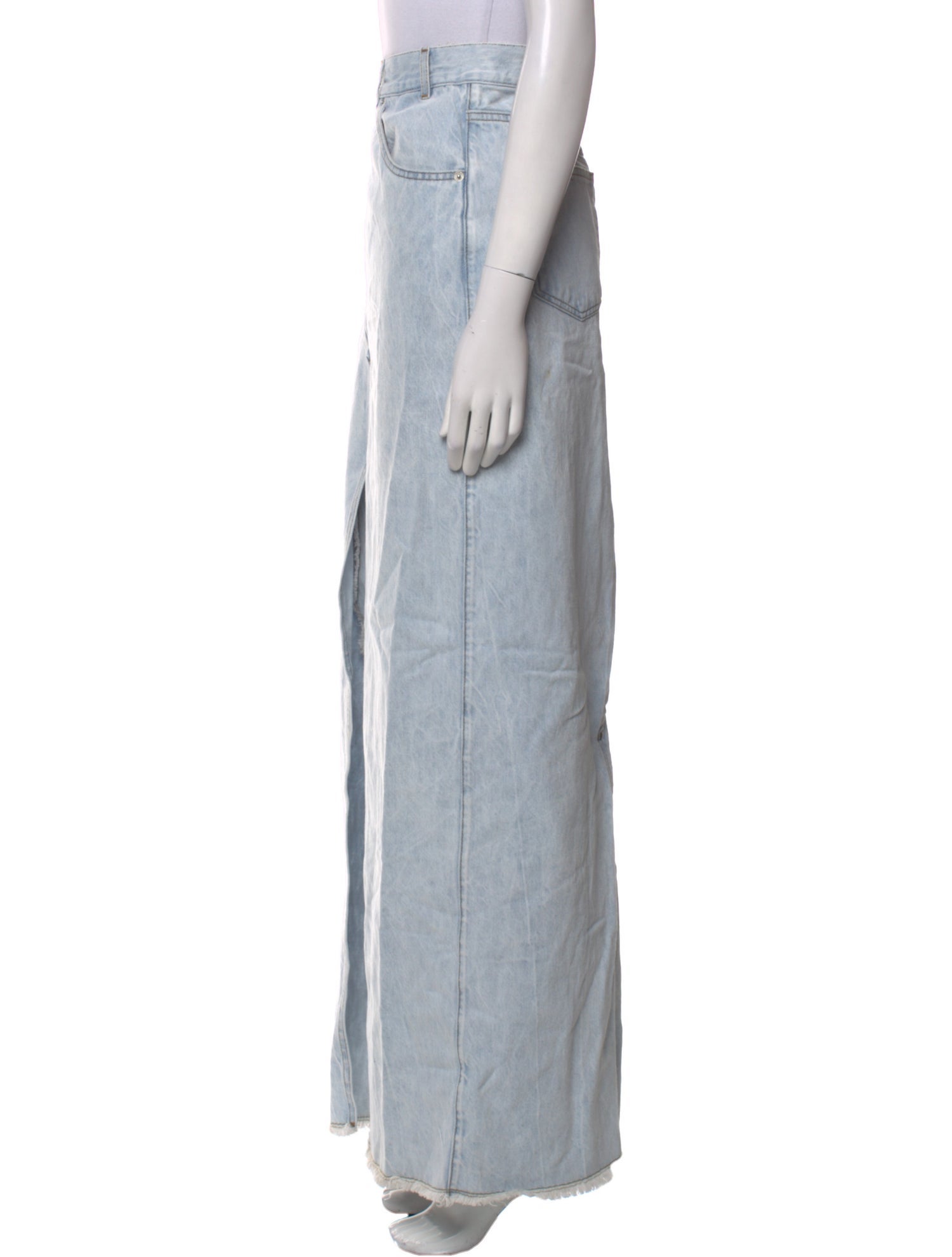 Dries Van Noten Raw-Edge Trim Long Skirt