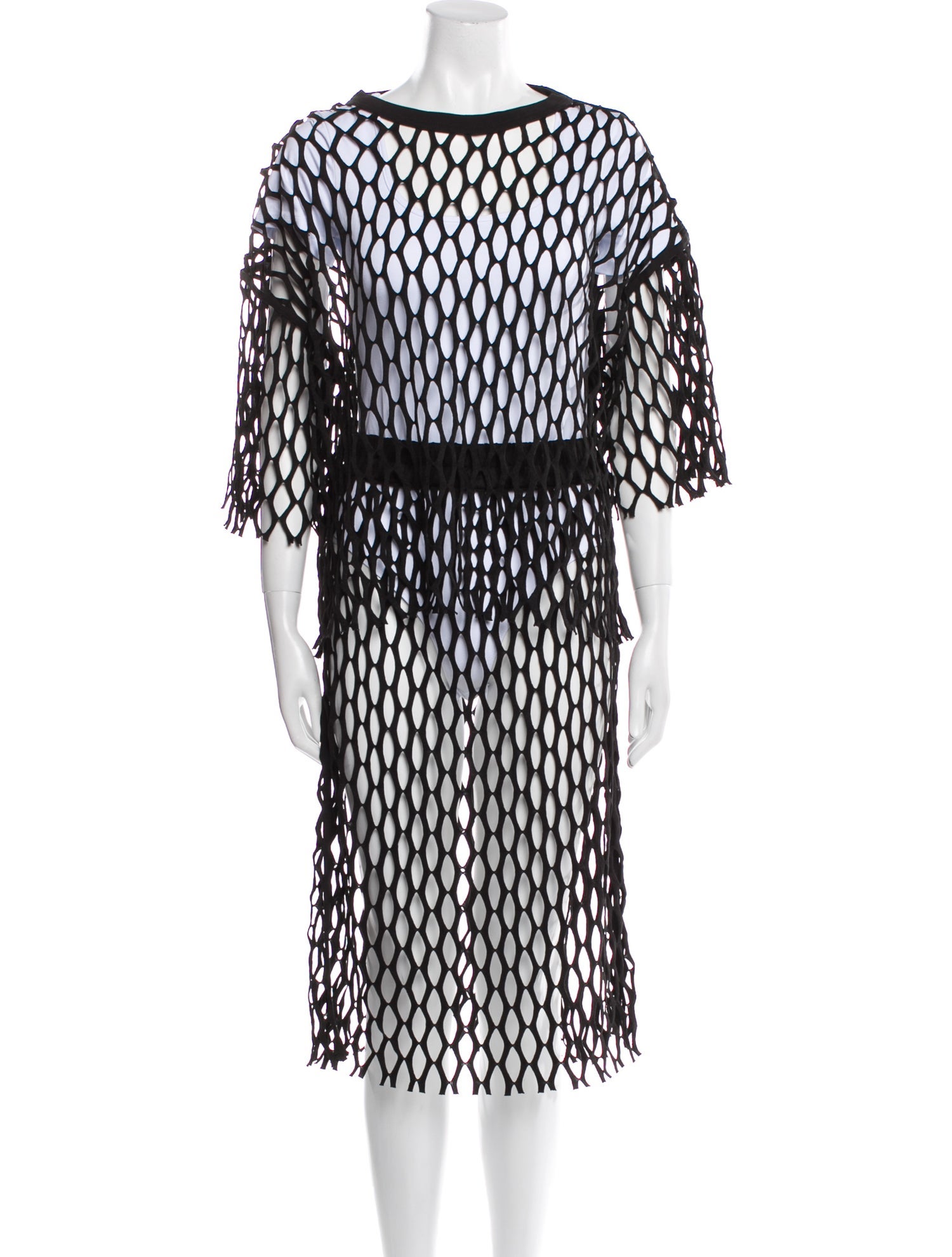 Dries Van Noten Printed Mesh Accents Set